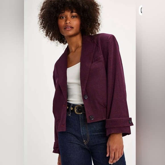 Free People Jackets & Blazers - NWT Free People Agnes Deep Burgundy Blazer - Size M